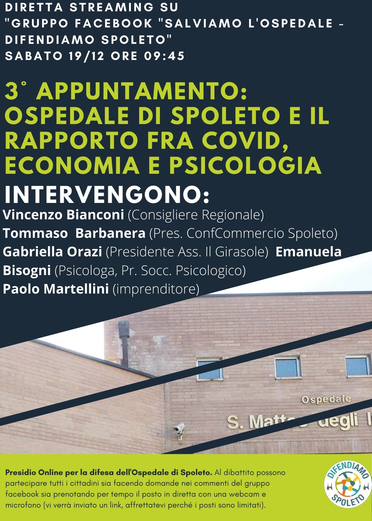 3° Presidio online: ospedale, rapporto tra Covid e crisi economica e psicologica